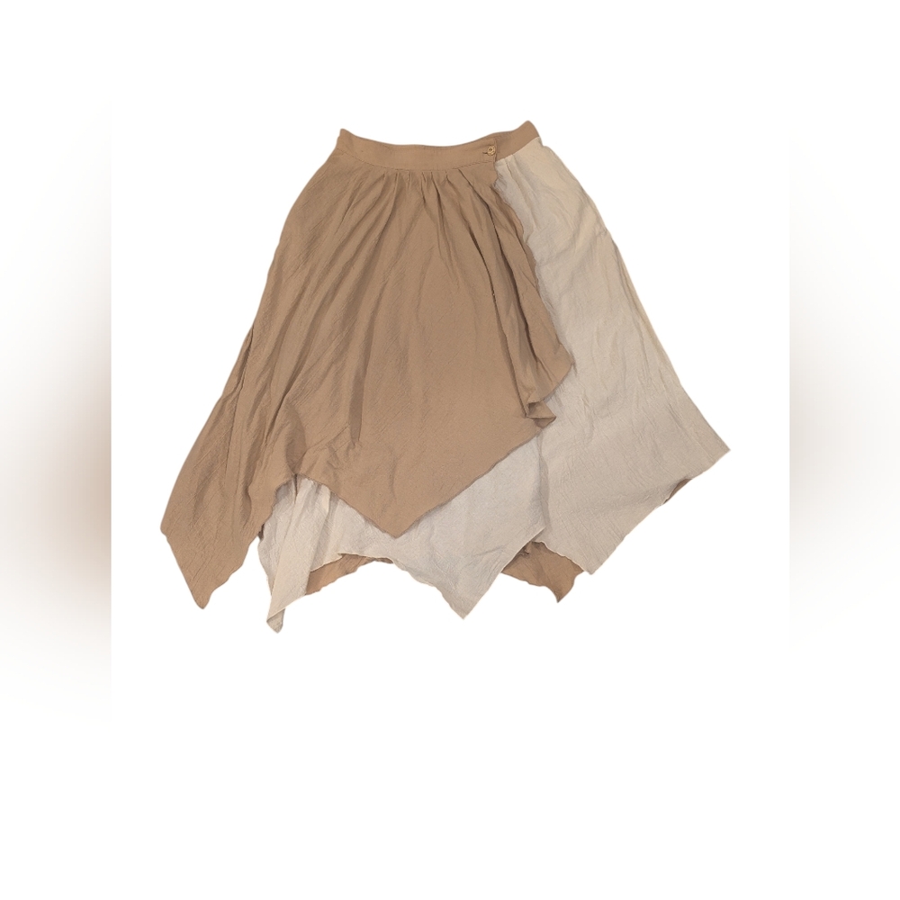 City Girl by Nancy Bolen 90s Vintage Tan Earthy Boho Fairycore Skirt - Sz 12